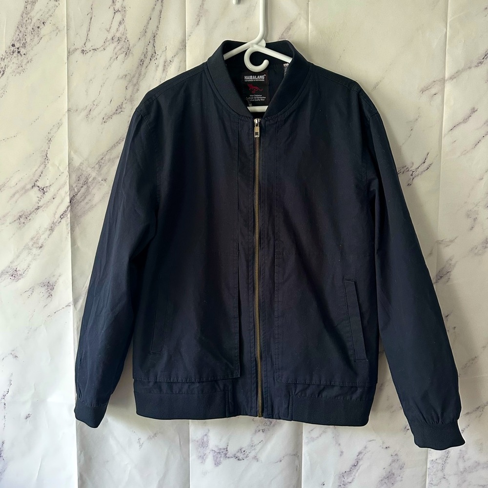 HAIBALANG - NAVY BLUE FULL ZIP BOMBER JACKET MENS XL